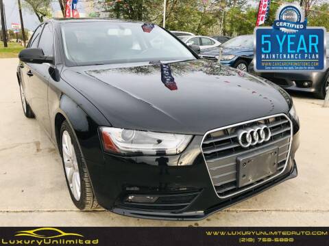 2013 Audi A4 for sale at LUXURY UNLIMITED AUTO SALES in San Antonio TX