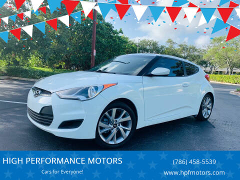 2016 Hyundai Veloster for sale at HIGH PERFORMANCE MOTORS in Hollywood FL