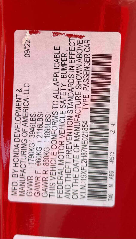 2022 Honda Civic Sport