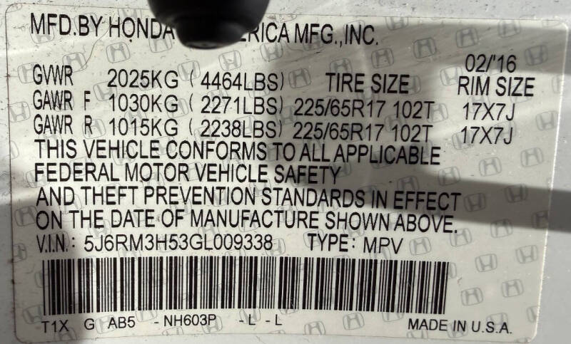 2016 Honda CR-V EX