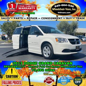 2013 Dodge Grand Caravan for sale at Wheelchair Vans Inc in Laguna Hills CA