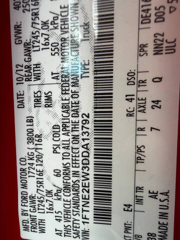 2013 Ford E-Series E-250