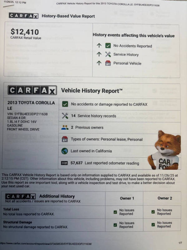 2013 Toyota Corolla S