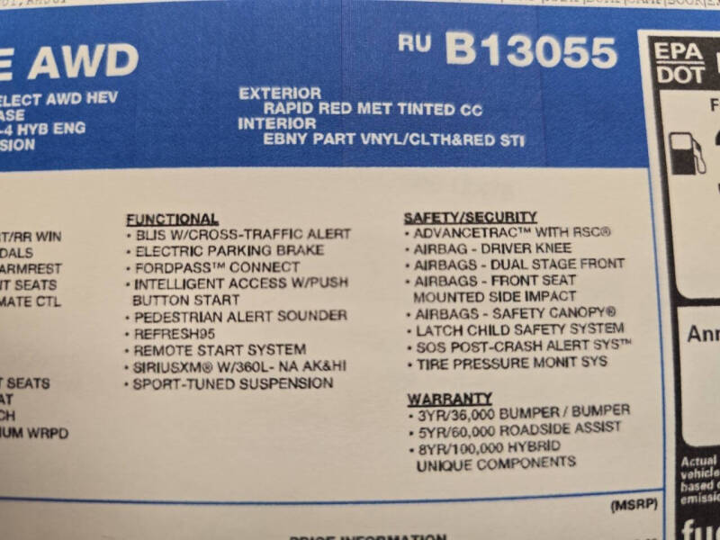 2024 Ford Escape Hybrid ST-Line Select