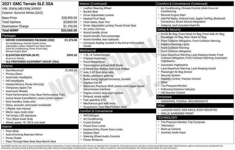 2021 GMC Terrain SLE