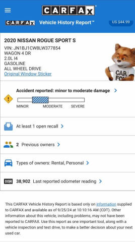 2020 Nissan Rogue Sport S