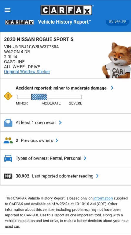 2020 Nissan Rogue Sport S