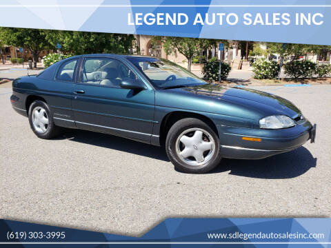 1996 Chevrolet Monte Carlo for sale at Legend Auto Sales Inc in Lemon Grove CA