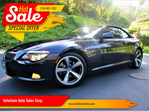 2008 BMW 6 Series for sale at Solutions Auto Sales Corp. in Orange CA