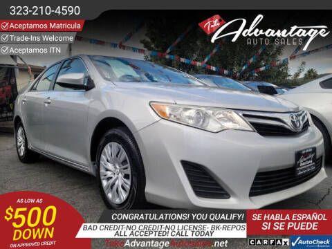 2012 Toyota Camry for sale at ADVANTAGE AUTO SALES INC in Bell CA