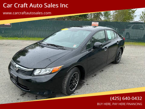 2012 Honda Civic for sale at Car Craft Auto Sales Inc in Lynnwood WA