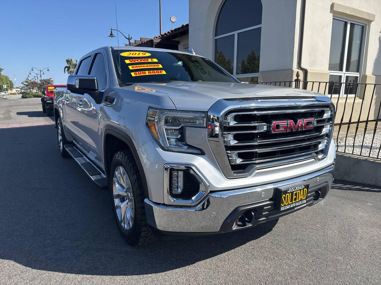 Silver 2019 GMC Sierra 1500 SLT 4x4 SLT 4dr Crew Cab 5.8 ft. SB 2