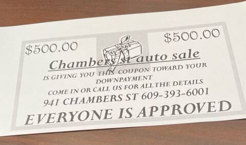  $500.00 Coupon for sale at Chambers Auto Sales LLC in Trenton NJ
