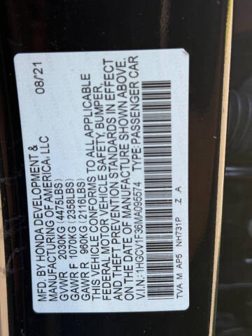 2021 Honda Accord Sport