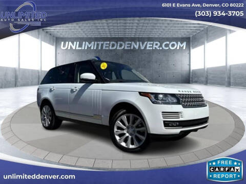 2017 Land Rover Range Rover for sale at Unlimited Auto Sales in Denver CO