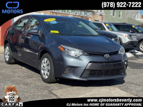 2016 Toyota Corolla for sale at CJ Motors Inc. in Beverly MA