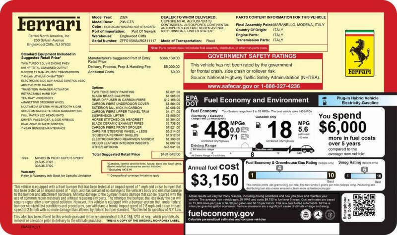 2024 Ferrari 296 GTS