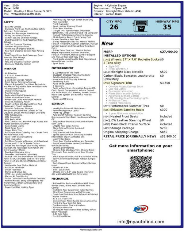 2020 MINI Hardtop 2 Door Cooper S