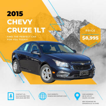 2015 Chevrolet Cruze for sale at Jones Car Company of Shawsville in Shawsville VA