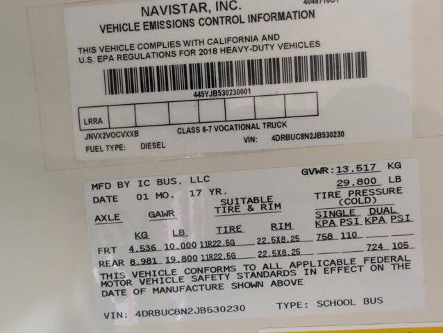 2018 IC Bus CE Series