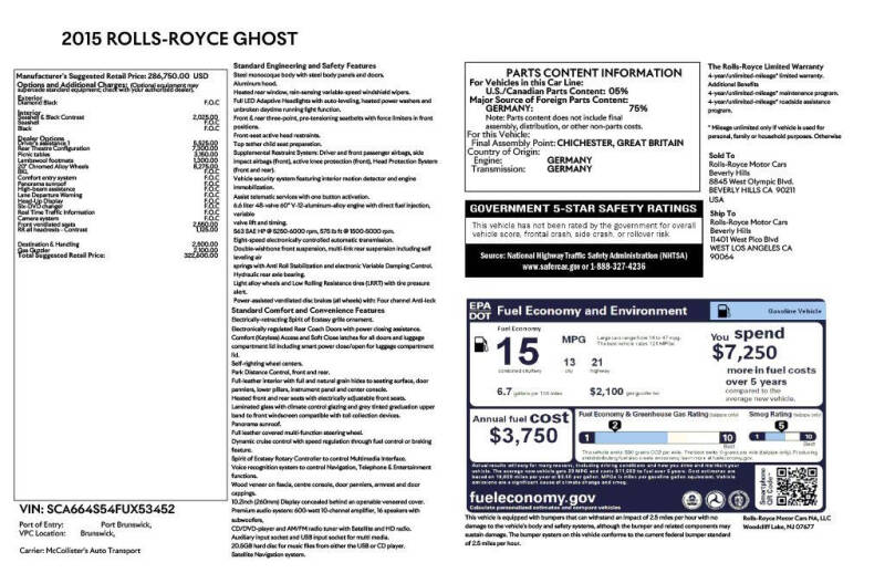 2015 Rolls-Royce Ghost