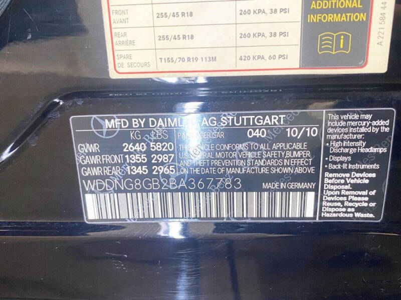 2011 Mercedes-Benz S-Class S 550 4MATIC