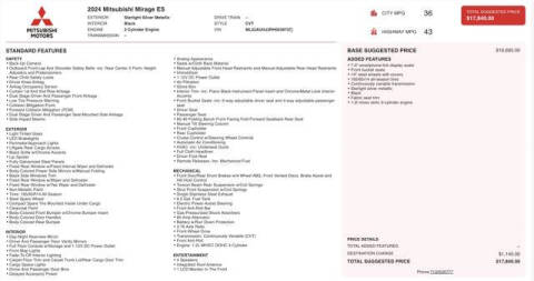 2024 Mitsubishi Mirage ES