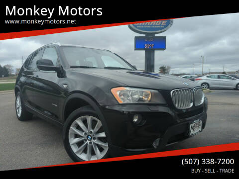 2014 BMW X3 for sale at Monkey Motors in Faribault MN