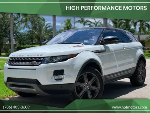 2013 Land Rover Range Rover Evoque Coupe for sale at HIGH PERFORMANCE MOTORS in Hollywood FL
