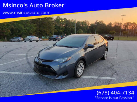 2017 Toyota Corolla for sale at Msinco's Auto Broker in Snellville GA