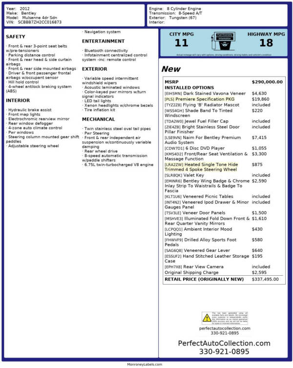 2012 Bentley Mulsanne