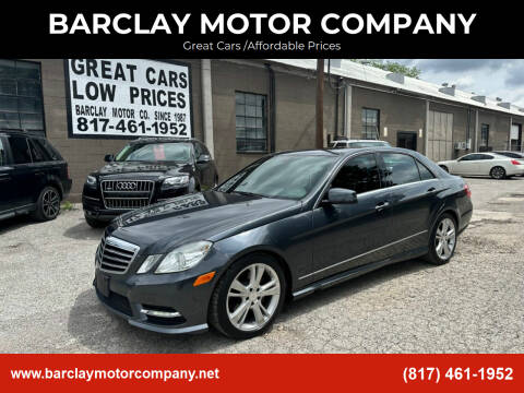 2013 Mercedes-Benz E-Class for sale at BARCLAY MOTOR COMPANY in Arlington TX