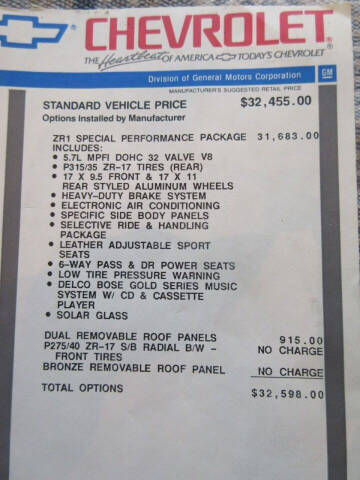 1991 Chevrolet Corvette ZR1