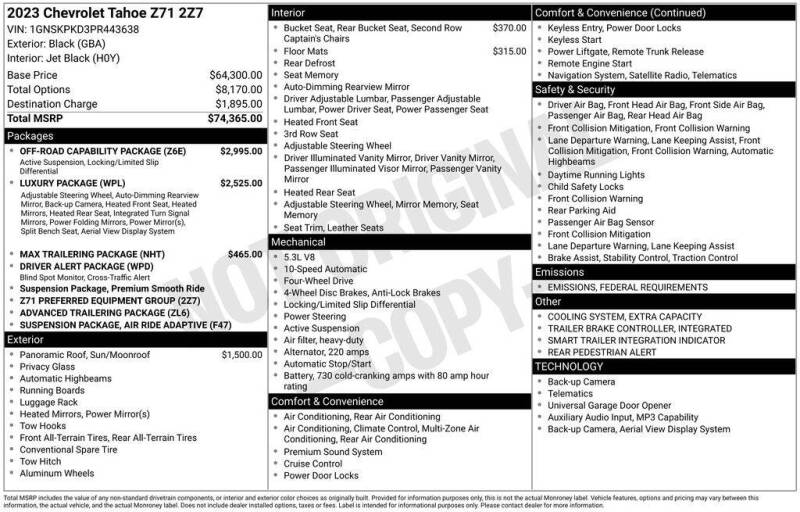 2023 Chevrolet Tahoe Z71