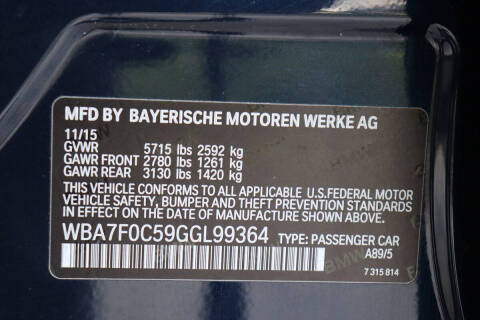 2016 BMW 7 Series 750i