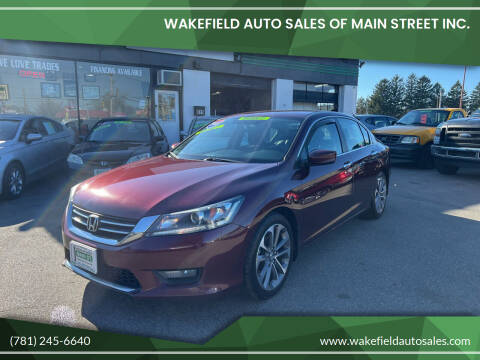 2015 Honda Accord for sale at Wakefield Auto Sales of Main Street Inc. in Wakefield MA