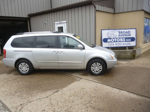 2012 Kia Sedona for sale at Broad Avenue Motors LLC in Belle Vernon PA