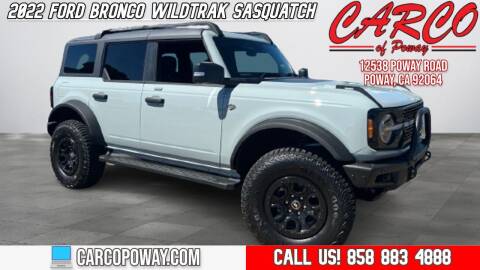 2022 Ford Bronco for sale at CARCO SALES & FINANCE - CARCO OF POWAY in Poway CA