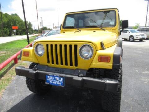 2002 Jeep Wrangler for sale at AUTO VALUE FINANCE INC in Stafford TX