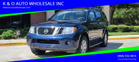 2012 Nissan Pathfinder for sale at K & O AUTO WHOLESALE INC in Jacksonville FL