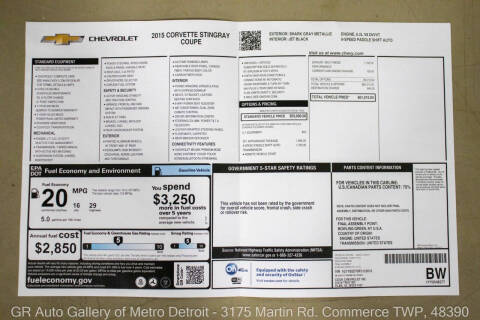 2015 Chevrolet Corvette Stingray