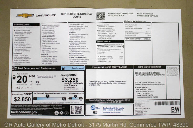 2015 Chevrolet Corvette Stingray
