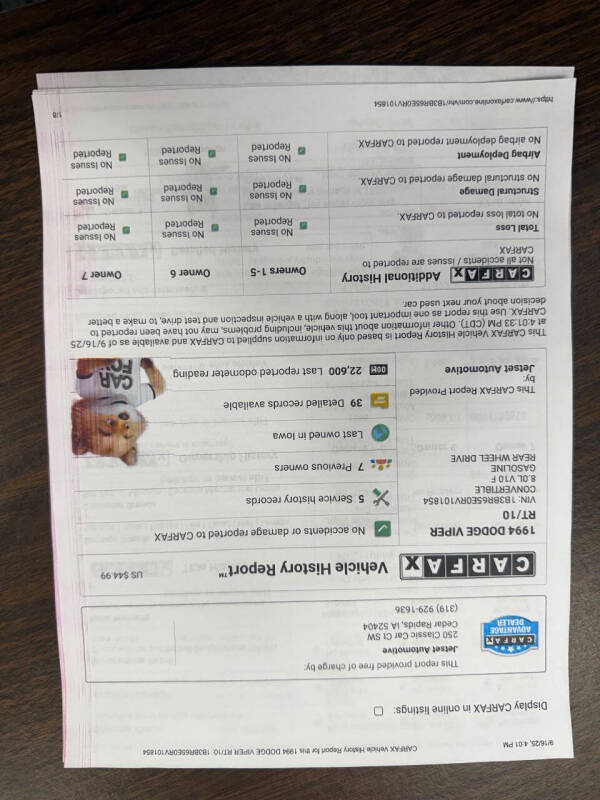 1994 Dodge Viper RT/10