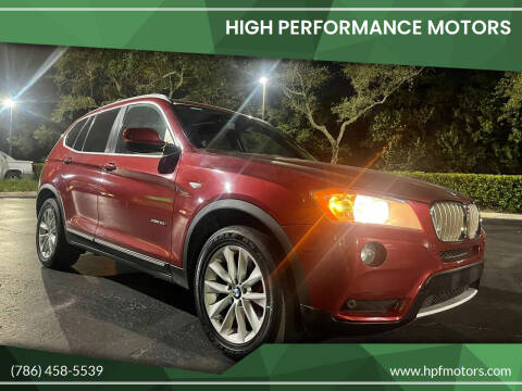 2013 BMW X3 for sale at HIGH PERFORMANCE MOTORS in Hollywood FL