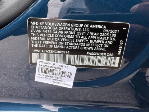 2022 Volkswagen Passat SE