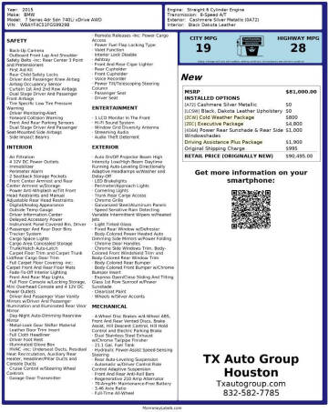 2015 BMW 7 Series 740Li xDrive