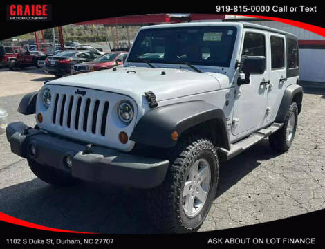 2013 Jeep Wrangler Unlimited for sale at CRAIGE MOTOR CO in Durham NC