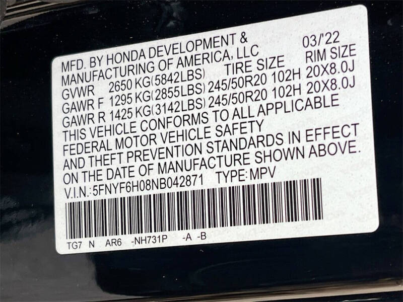 2022 Honda Pilot Elite