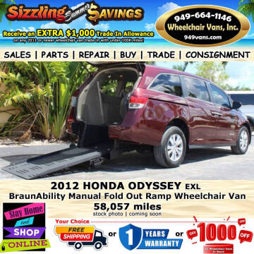 2012 Honda Odyssey for sale at Wheelchair Vans Inc in Laguna Hills CA