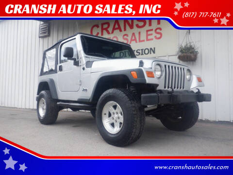 2006 Jeep Wrangler for sale at CRANSH AUTO SALES, INC in Arlington TX